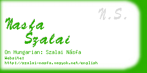 nasfa szalai business card